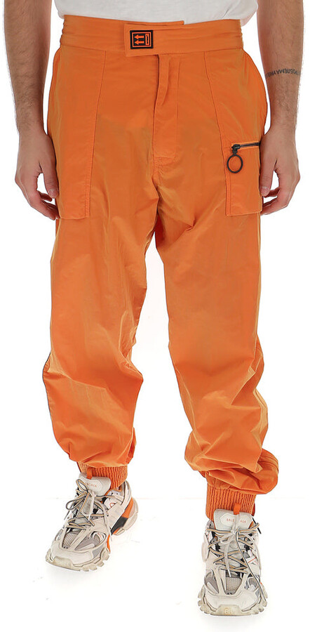 off white orange pants