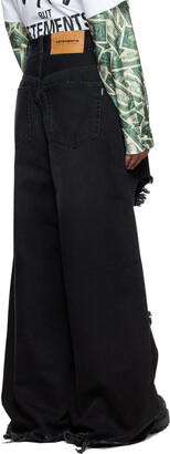 Vetements Black Big Shape Destroyed Jeans - ShopStyle 