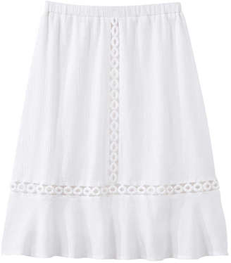 Joe Fresh Women's Crochet Trim Skirt, White (Size L)