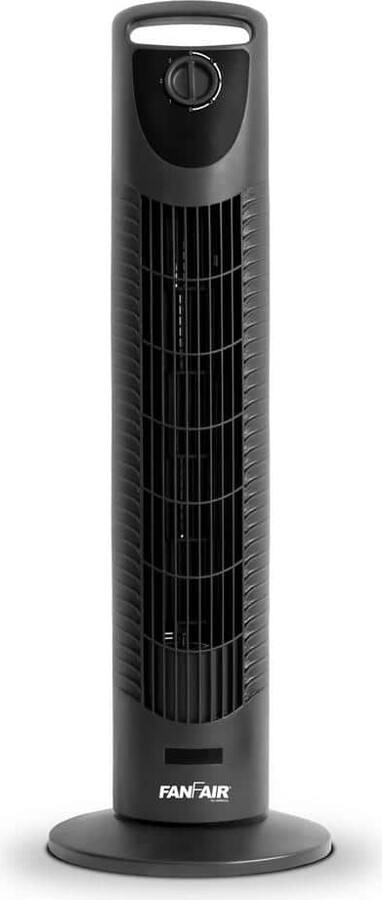 FanFair 30 in. 3-Fan Speeds Tower Fan in Black with Oscillation Function