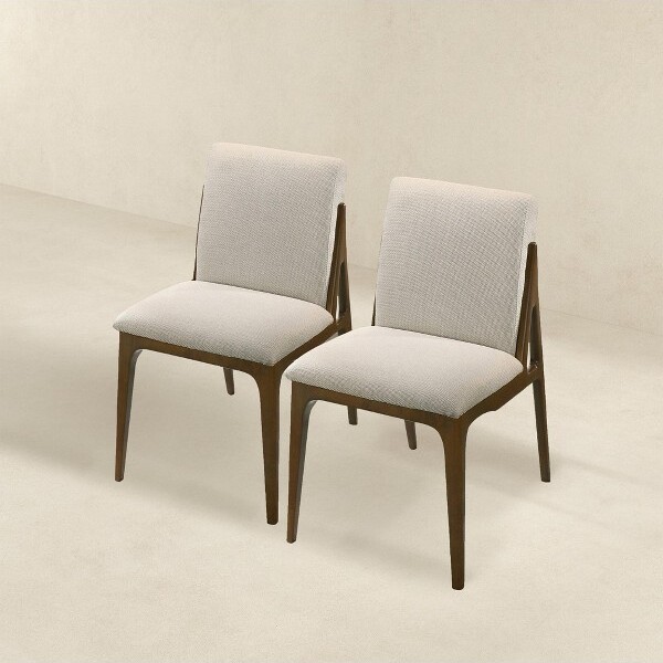 EPOCH VENTS FabricCushionedDiningChair(Setof2)withSolidWoodBaseforVanityLivingRoomorStudy