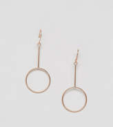 Thumbnail for your product : ASOS Rose Gold Plated Sterling Silver Circle Drop Earrings