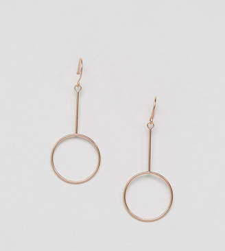 ASOS Rose Gold Plated Sterling Silver Circle Drop Earrings