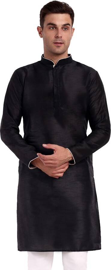 Kurta Pour Homme SKAVIJ - Tunique En Coton Manches Longues, Style Décontracté, Coupe Ample, Plusieurs Couleurs - 7