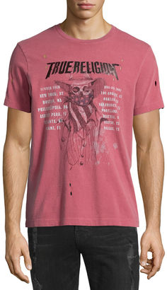 True Religion 4th Skull & Logo-Graphic Short-Sleeve Tee, Ruby