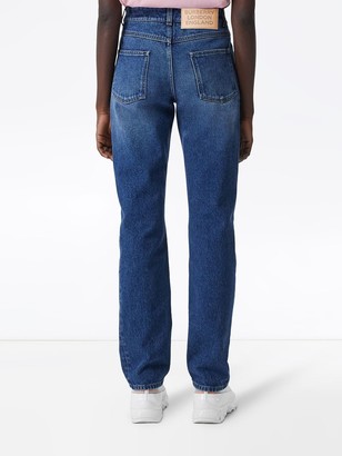 Burberry Mid-Rise Logo Patch Jeans