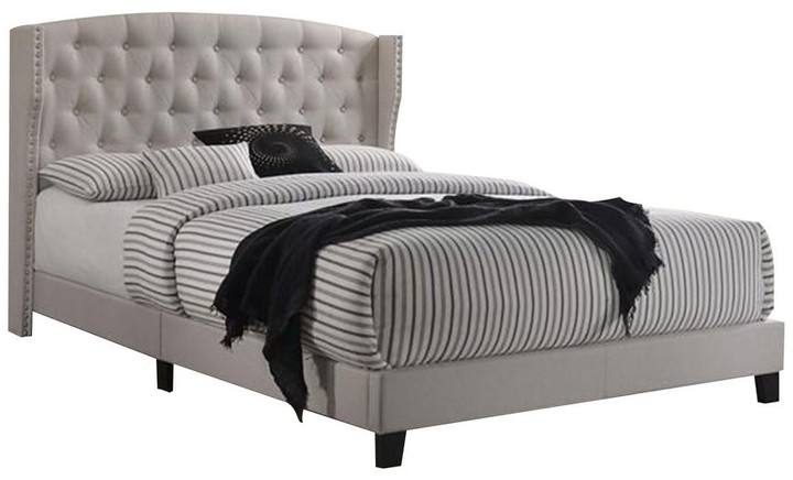 Wooden California King, Vivian Faux Leather White Queen Upholstered Platform Bed Frame