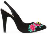 Thumbnail for your product : Schutz embroidered slingback pumps