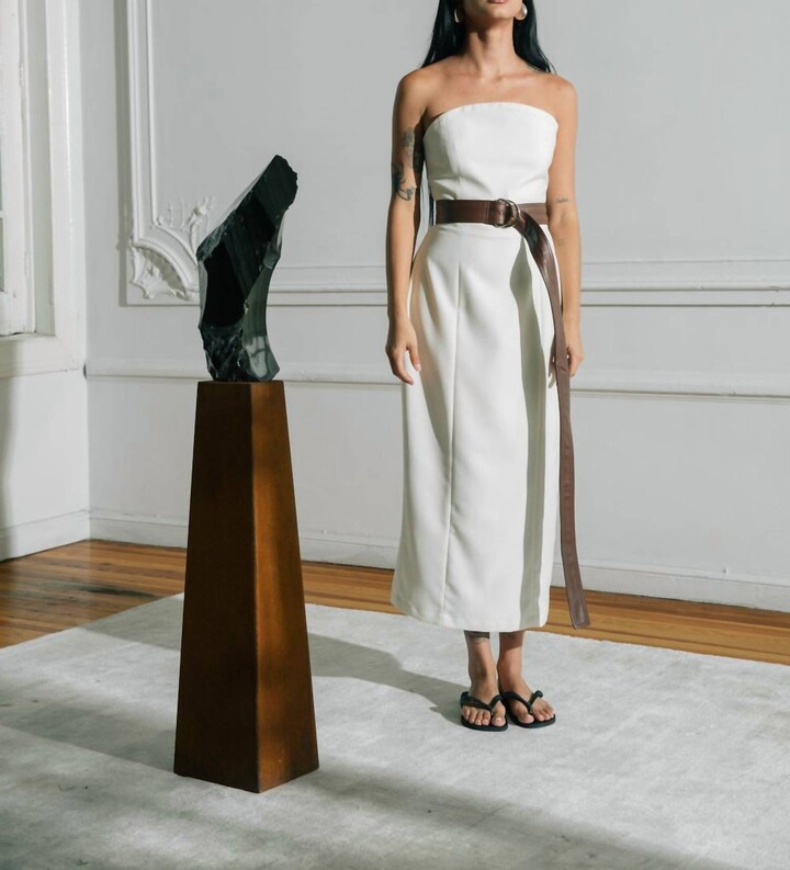 Sloan Corset Midi Dress In Ivory