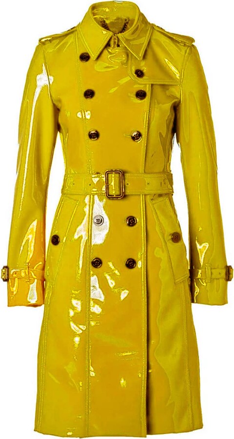 MAXDUD Women PVC Leather Shiny Light Weighted Raincoat Stylish Trench ...