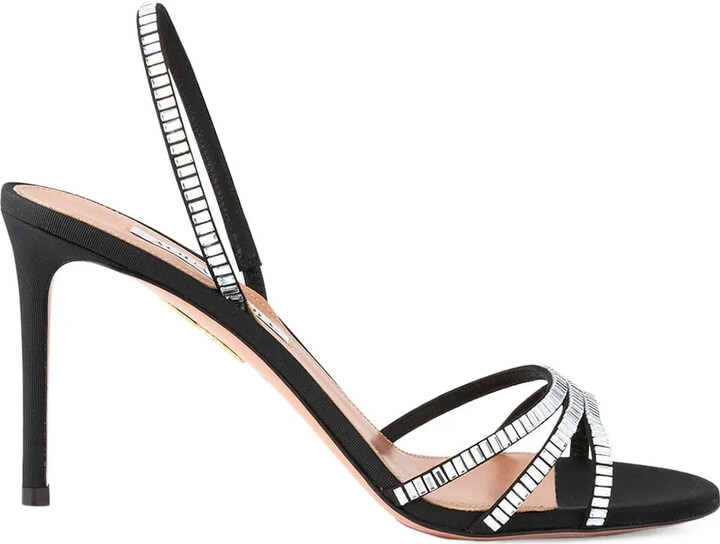 Aquazzura Crystal-Embellished Slingback Sandals
