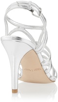 Thumbnail for your product : White House Black Market Silver Strappy Mid Heels