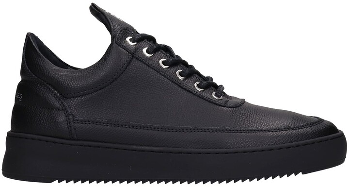 Filling Pieces Low Top Ripple Sneakers In Black Leather - ShopStyle
