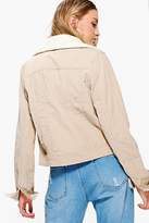 Thumbnail for your product : boohoo Slim Fit Borg Collar Cord Jacket