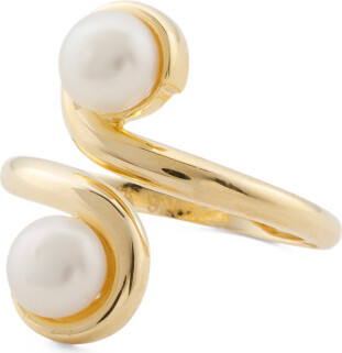 TJMAXX 14Kt Gold Plated Pearl Bypass Ring