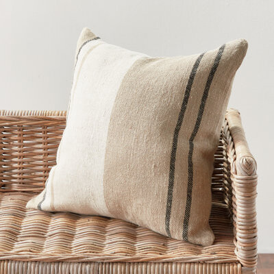 Napa Home and Garden Finn Striped Linen Reversible Throw Pillow