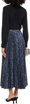 Thumbnail for your product : Erdem Nesrine Pleated Floral-jacquard Midi Skirt