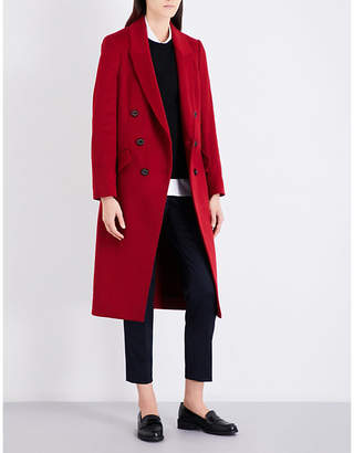 Burberry Ladies Red Classic Trentwood Wool And Cashmere-Blend Coat