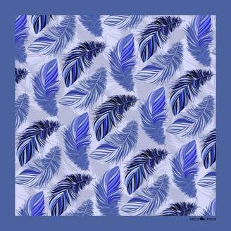Emily Carter The Feather Pocket Square Cobalt