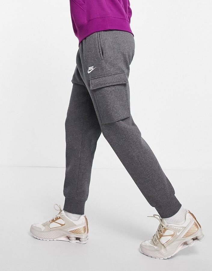 Nike Club cuffed cargo sweatpants in dark gray - ShopStyle