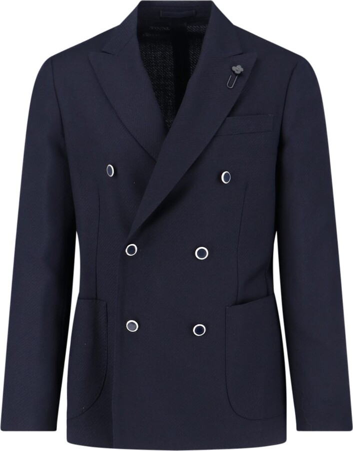 Lardini Double-breasted Virgin Wool Blazer