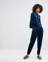 Thumbnail for your product : Noisy May Crushed Velvet Cuff Trackpant