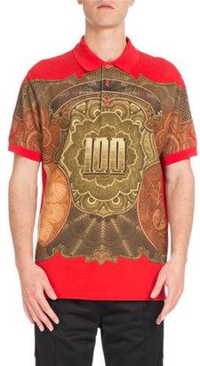 Givenchy Columbian-Fit Money-Print Polo Shirt, Red