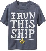 Thumbnail for your product : Old Navy "I Run This Ship" Tees for Baby
