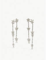Oscar De La Renta Floral crystal drop earrings