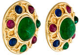 Thumbnail for your product : Christian Dior Glass Cabochon Disc Clip-On Earrings