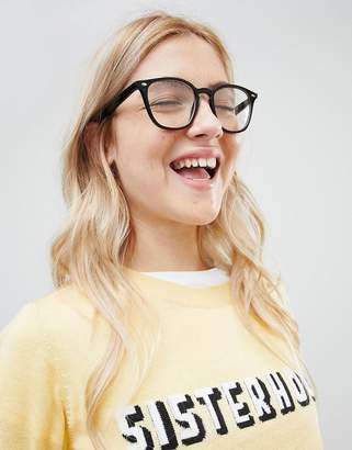 ASOS 2 Pack Square Geeky Clear Lens & Sunglasses