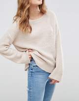 Thumbnail for your product : ASOS Design Jumper With Slash Neck In Boucle Yarn