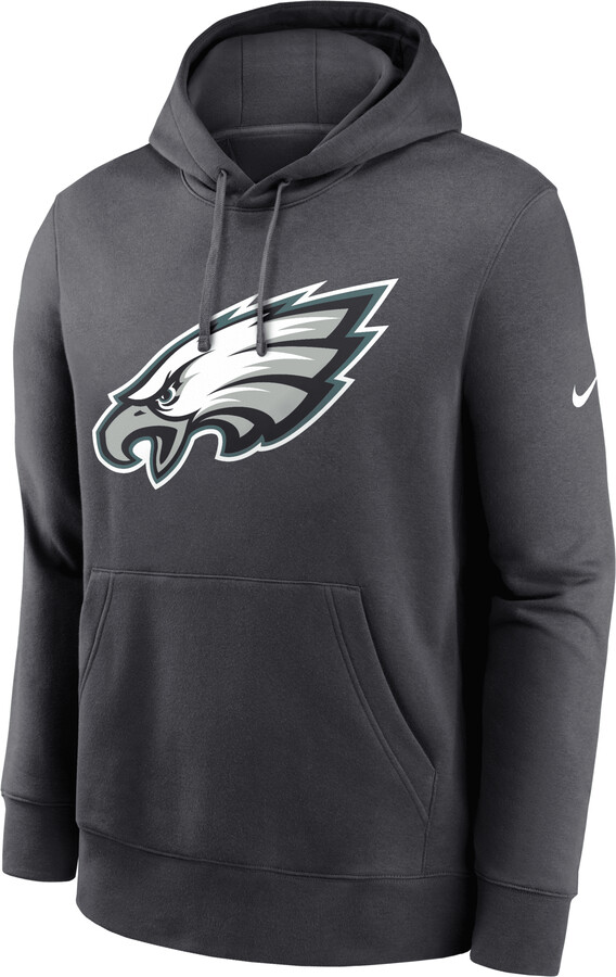 Nike Philadelphia Eagles Club Logo Men's NFL Pullover Hoodie in Grey | NKDK06F86-N09