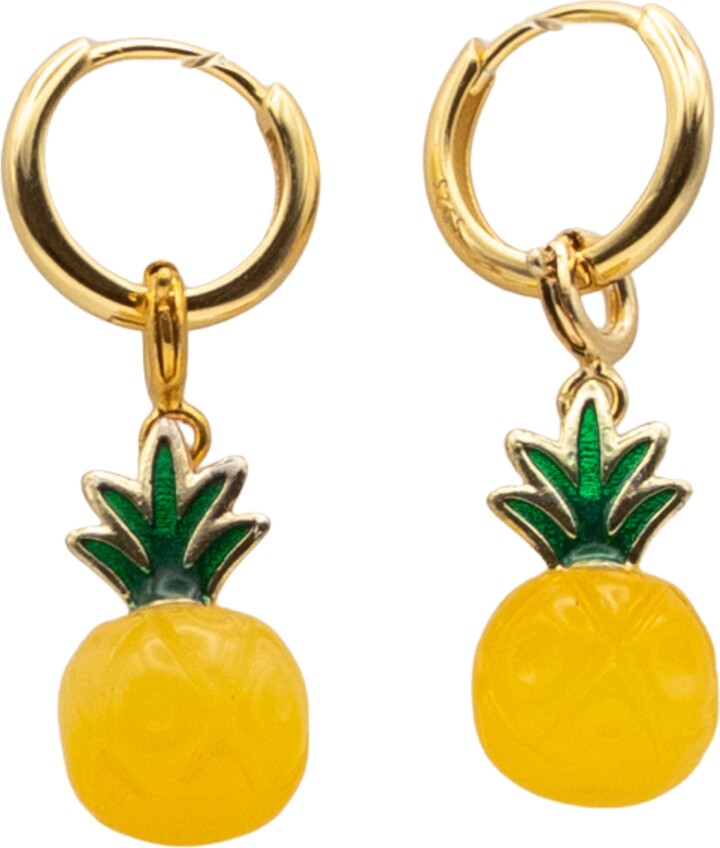 seree Harvest Pineapple Jade stone charm earrings