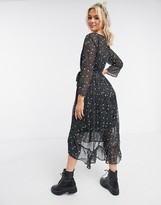 Thumbnail for your product : JDY midi dress with high low hem in star print