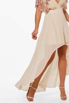 Thumbnail for your product : boohoo Harriet Sequin Top Dip Hem Maxi Dress