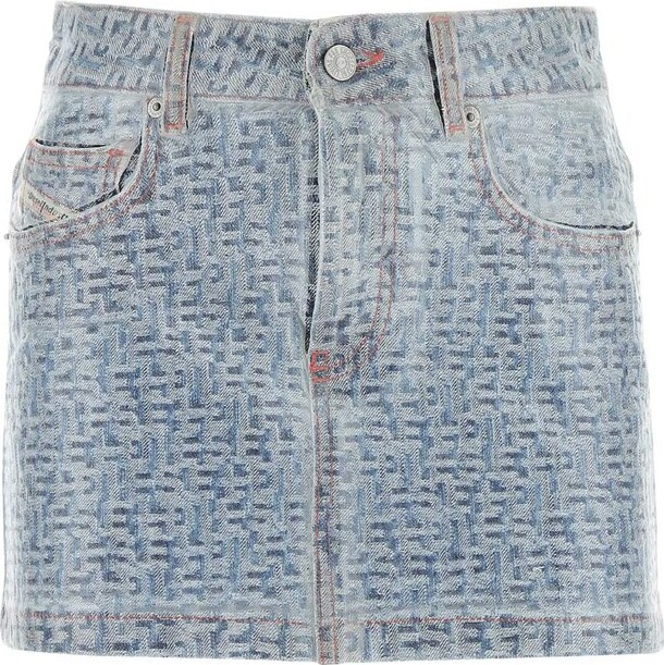 Diesel De-Ron-Fsb1 Denim Mini Skirt