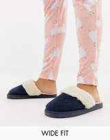 Thumbnail for your product : ASOS Design DESIGN Wide Fit New Moon slippers