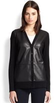 Thumbnail for your product : Bailey 44 Cross Country Faux Leather-Paneled Cardigan