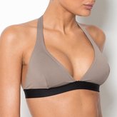 Thumbnail for your product : La Redoute R essentiel Mix and Match Two-Tone Halterneck Triangle Bikini Top- blue- 32B, blue,beige
