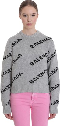 Balenciaga Knitwear In Grey Wool - ShopStyle Sweaters