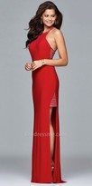 Thumbnail for your product : Faviana Illusion Strappy Racer Back Side Slit Prom Dress