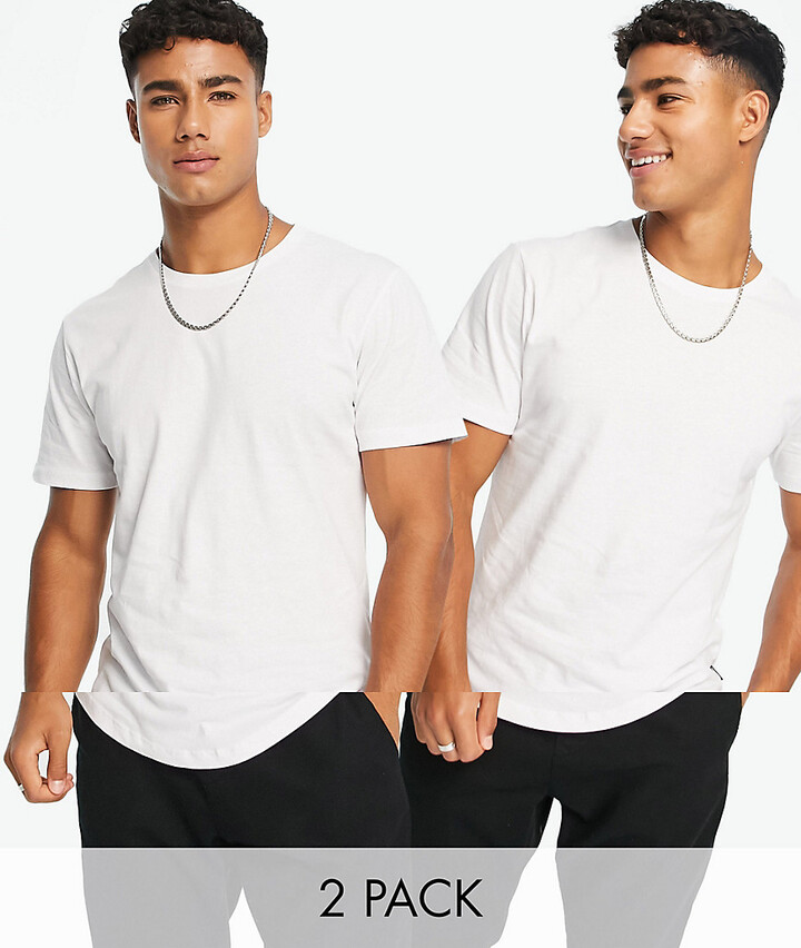 mens longline white t shirt