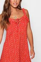 Thumbnail for your product : boohoo Petite Morgan Floral Printed Ruched Strap Dress