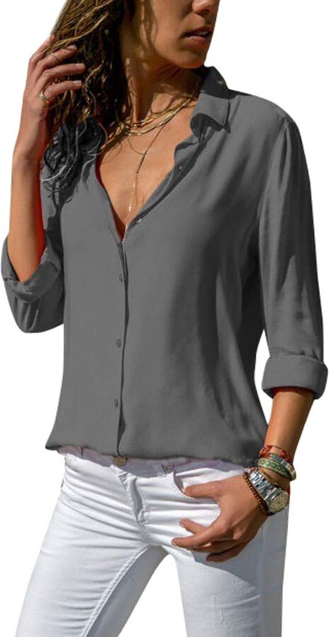 button v neck top