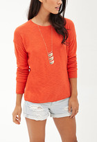 Thumbnail for your product : LOVE21 LOVE 21 Slub Knit Crew Neck Sweater