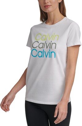 Fashion Women's Clothing Calvin Klein Calvin Klein Womens Performance Logo  T-Shirt 3X 
