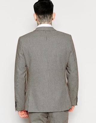Heart N Dagger Dogtooth Suit Jacket in Super Skinny Fit
