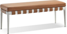 LEIERFUKK Orange Upholstered Bench