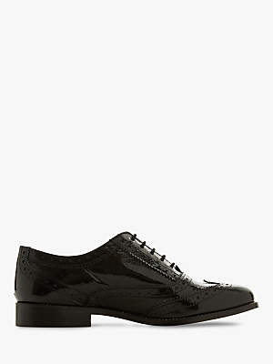 Dune Florence Lace Up Brogues, Black Patent Leather